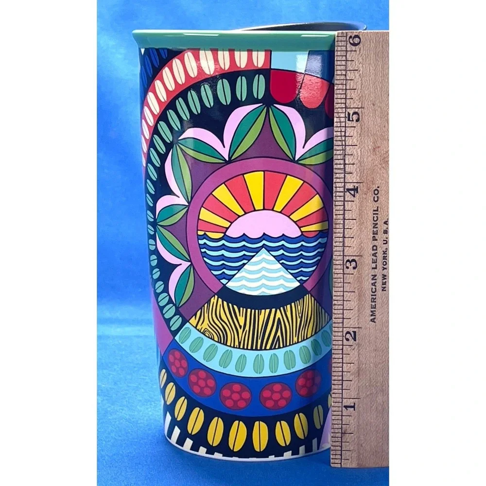 Starbucks Coffee Stories Jessie & Katey 12 oz Ceramic Travel  Tumbler W/ Lid